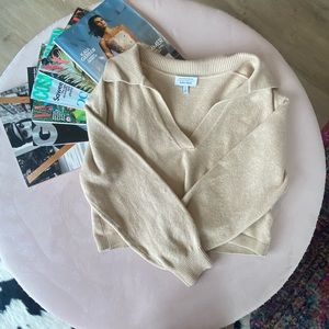 & Other Stories Oat Collared Cropped Sweater